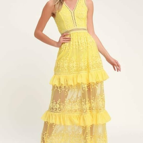 garden dreams blush lace tiered maxi dress